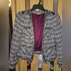 White House Black Market Sz 12 Tweed Jacket